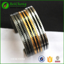 Vintage Style Ethnic Sawtooth Totem Stainless Steel Openings Bracelet