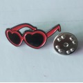 Red Metal Glasses Lapel Pin for Any Occasion