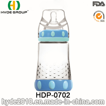 220ml vidro portátil bebê mamadeira (HDP-0702)