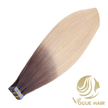 Remy cuticle human tape in hair extensions