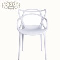 Silla plástica barata vendedora caliente al por mayor de los oídos de gato de la silla hueca blanca del diseño creativo apilable de la buena calidad