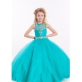 Beaded orange red tiered ruffle custom-made ball gown junior girls pageant dresses LFG02