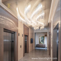 Low power villa elevator chandelier large luxury acrylic wrought iron led chandelier