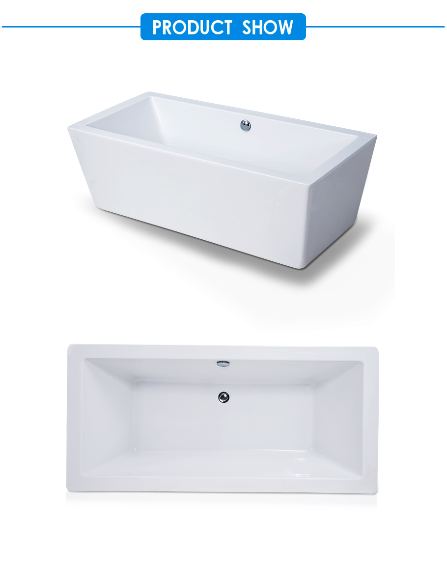 Eden Center Drain Soaking BathTub in White