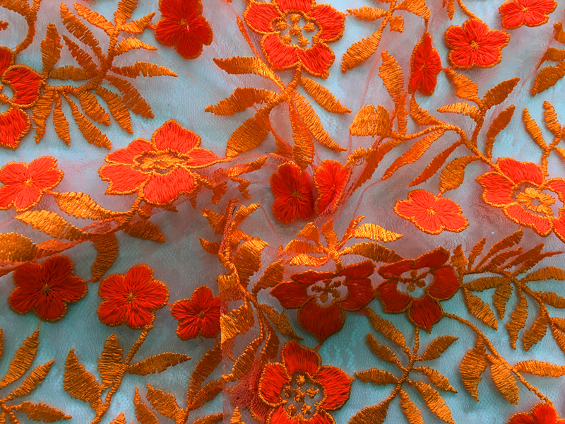 Flower Scallop Embroidery Fabric