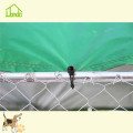 Chain link fence dog cage with customizable roof