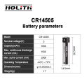 CR14505 Bateria descartável 3V 1600mAh Limno2 Bateria