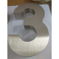 Vertical Brushed Stainless Steel Acrylic House Number Sign