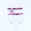 14 mm lila Blumenheizenglasperlen Mädchen Armband