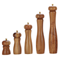 Wood salt and pepper grinder set