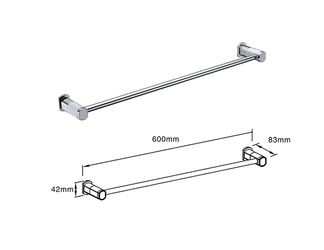 Horizontal bar Towel Rack easy to clean