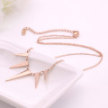 Womens Simple Rose Gold Geometric Pendant Necklace