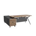 modern  L-shaped office desk wooden