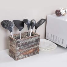 Caja organizadora de soporte de utensilios de cocina de cocina de madera