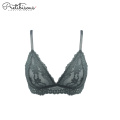 Womens floral lace sexy transparent bra panty set