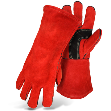 Guantes de cuero reforzados para soldar resistentes al calor