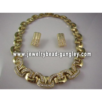 Beautiful gold plating jewelry set promotion