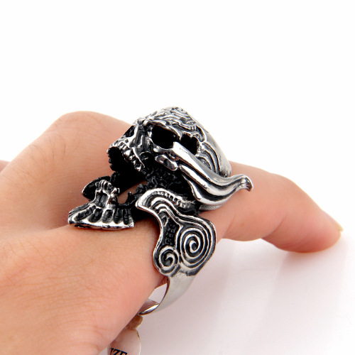 open mouth skull ring