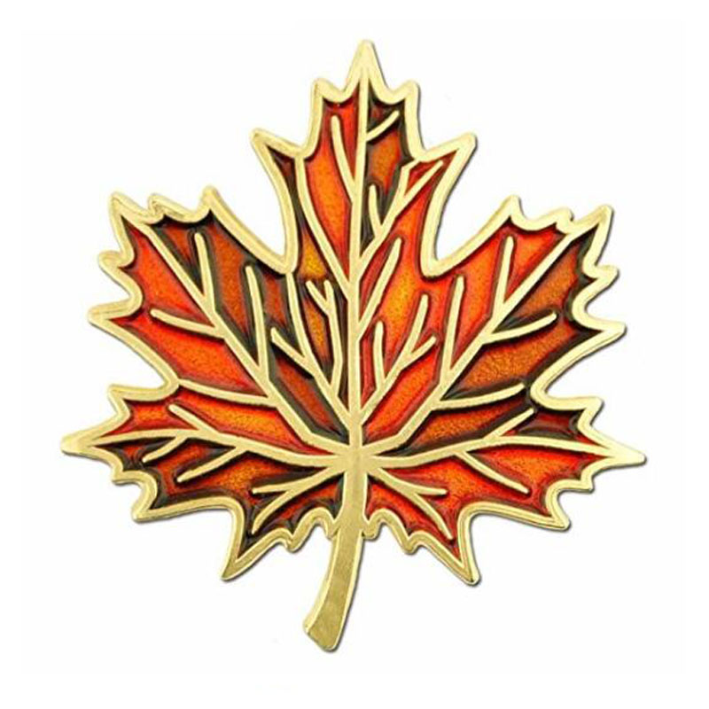 Autumn Fall Maple Leaf Enamel Lapel Pin