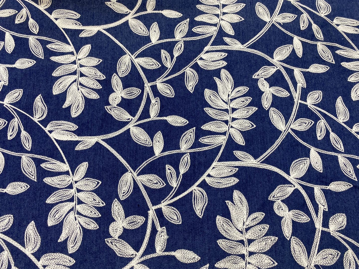 Denim Spandex Embroidery Fabric