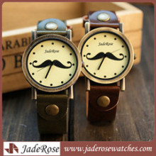 Relógio com pulseira de couro estilo vintage, liga feminina
