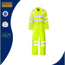 Amarillo Seguridad Impermeable 300d Oxford de alta visibilidad Reflectante Tape Rain Coverall