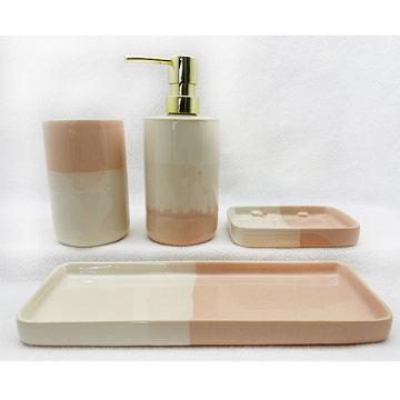 Colored Bathing Set Ceramic Bottle