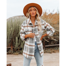 Women's Flannel Plaid Jacket Shirts Coats