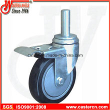 4 Inch TPU Stem Swivel Caster with Double Brake