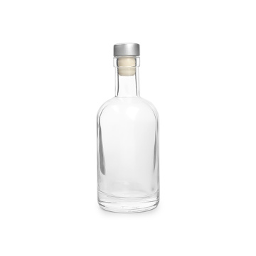 Empty glass spirit vodka bottle with cork 100ml