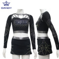 Custom gunmetal crop top cheer uniform