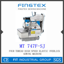 Máquina de coser de puntada Overlock elástica cuatro hilos de alta velocidad (747F-SJ)