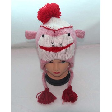 Lovely cartoon design children knit animal hat