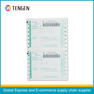 Cartilla de transporte de código de barras de impresión personalizada para el paquete de seguimiento
