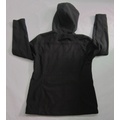 Yj-1072 Ladies Black Fleece Waterproof Breathable Softshell Jacket with Hood Women′s