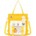 Bolsa de Estudo de Nylon de Canvas de Cartoon Amarelo