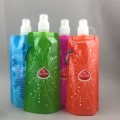 Bolsa de botella plegable reutilizable para exteriores de 470 ml sin BPA