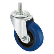 Middle Duty Series Caster - Threaded - Blue Elastic Rubber (roller bearing)