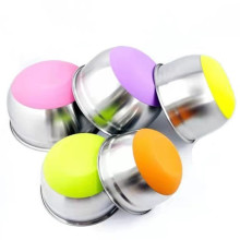 2021 Colorful Non-slip Silicone Bottom Stainless Steel Bowls