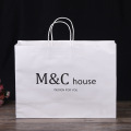 Strong Black Logo Print White Kraft Paper Bag