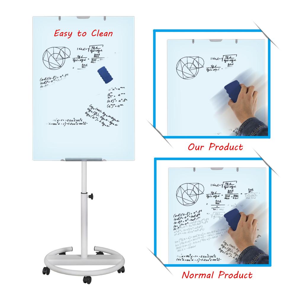 Office magnetic glass flipchart easel 