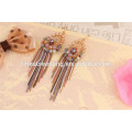 attractive teenage colorful crystal diamon j shaped beautiful for girls wedding earrings