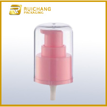 Plastic cosmetic lotion pump with AS overcap