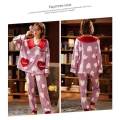 Women Cute Long-sleeved Cotton Nightwear Pajamas Set