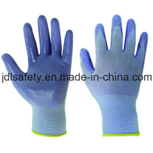 Nylon tricoté travail gant Nitrile lisse plongeant (N1569C)