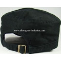 Black and red fitted cotton customized military cap