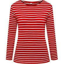 Langarm gestreifte T-Shirt-Tops von Frauen schlanker Blusen