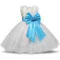 Flower Girl Dresses pour Wedding Pageant White Première robe de dentelle de dentelle pour les filles Robe Enfant Junior Enfant