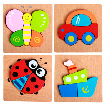 Wooden Puzzle Jigsaw Toy 6/8 Pack Puzzle Toys for Toddlers 2-3-4 Years Old boy and Girl Birthday Gift Educational Kids Toys