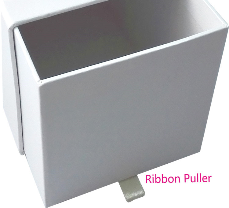 Sliding chipboard paper with ribbon cosmetic box